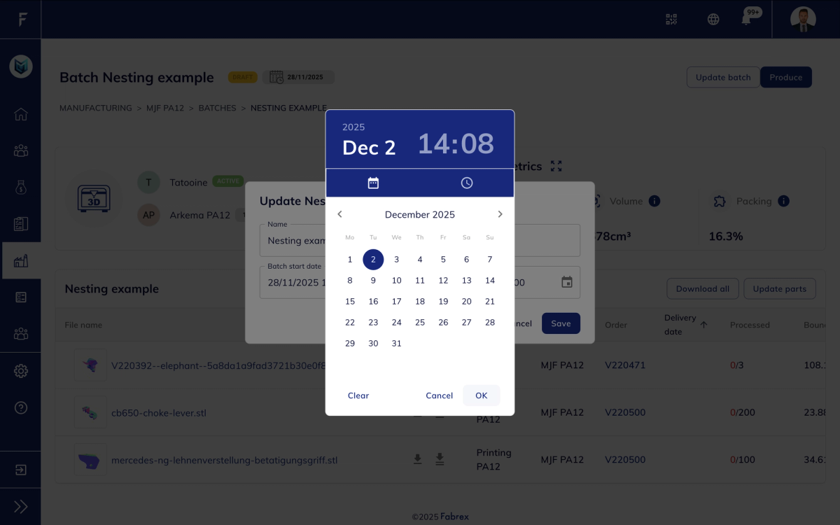 Start- und Enddatum Popup-Fenster festlegen
