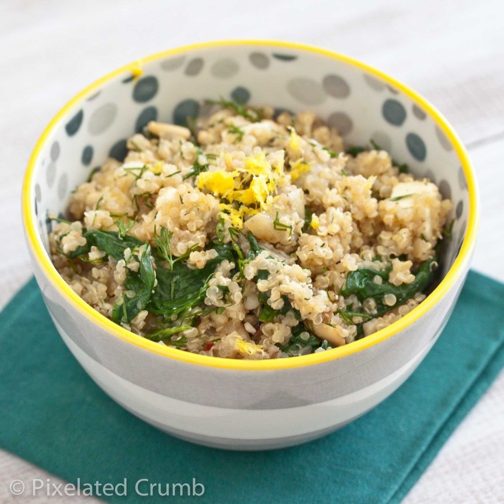 Quinoa with Spinach, Pine Nuts, and Dill