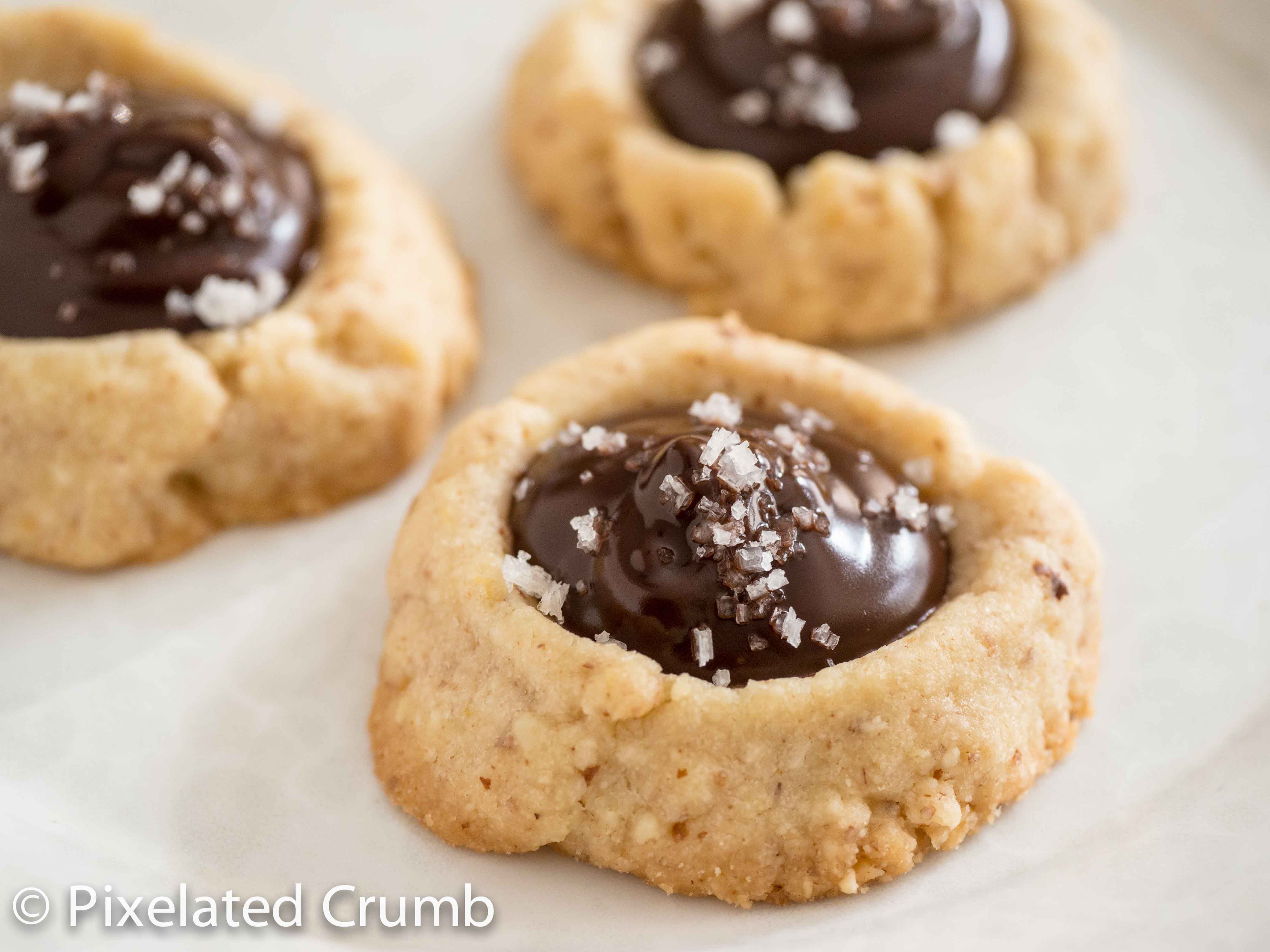 Chocolate Almond Thumbprints with Fleur de Sel