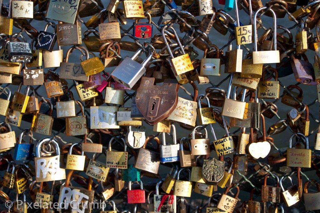 Locks on the Pont des Arts in Paris
