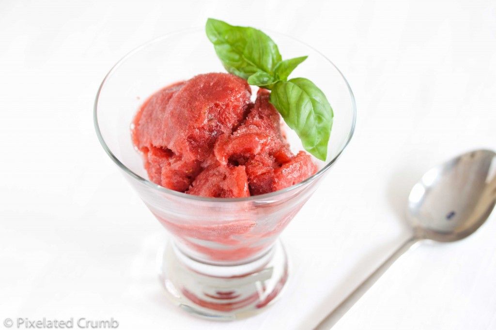 Strawberry Basil Sorbet