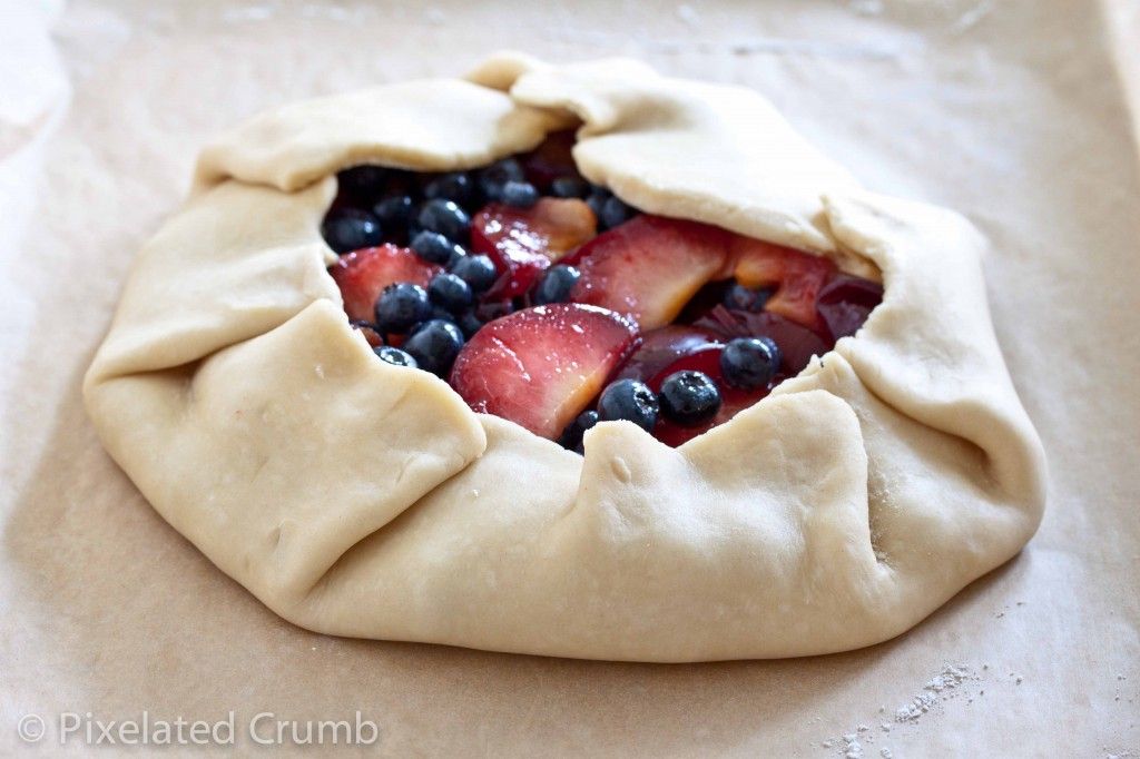 Pluot and Blueberry Galette Unbaked
