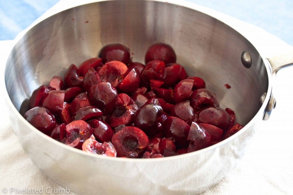 Cherries in pan