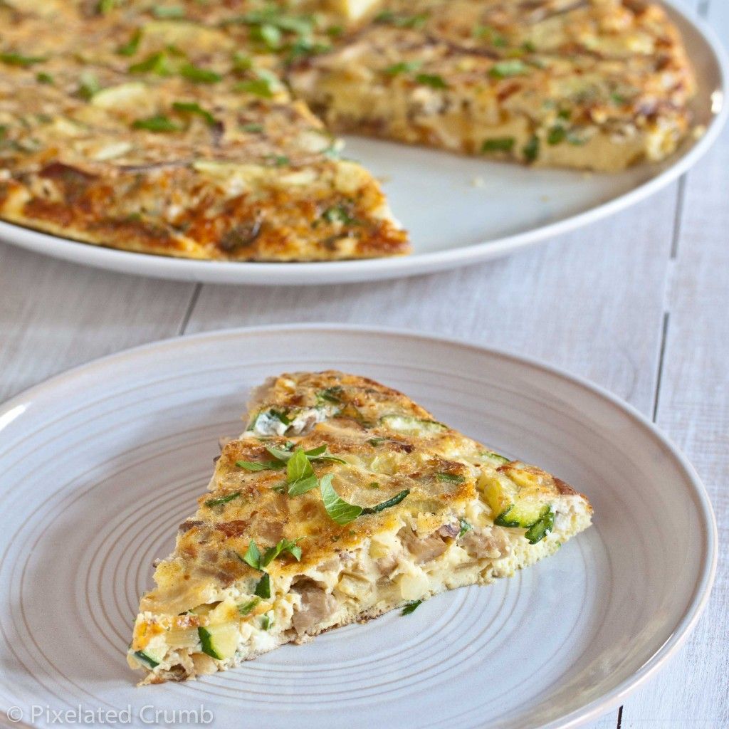 Wild Mushroom, Zucchini, and Goat Cheese Frittata