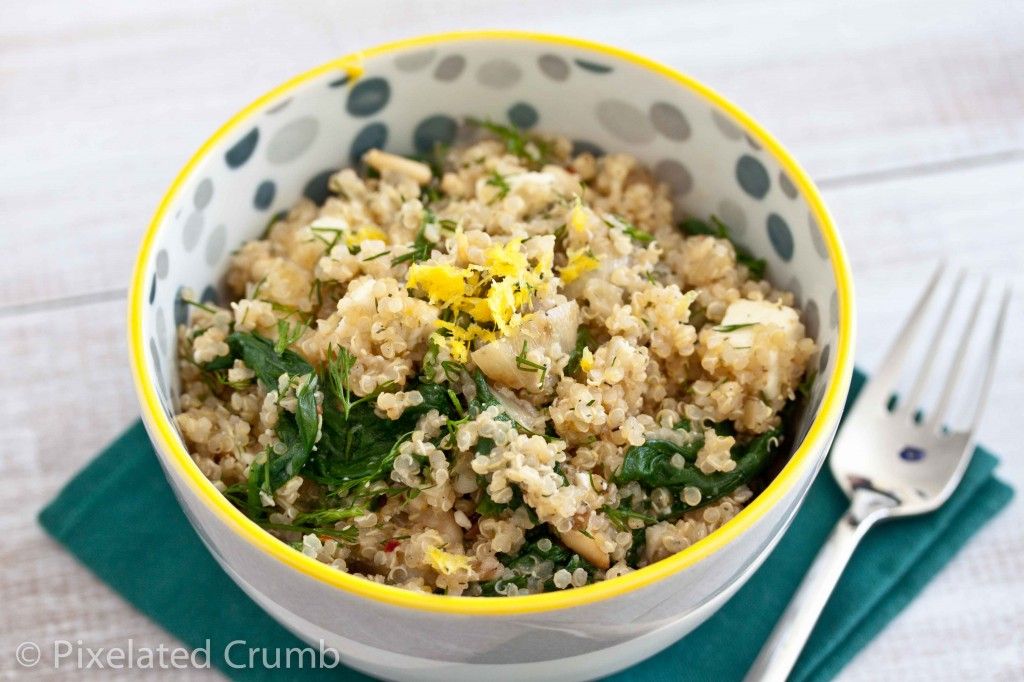 Quinoa with Spinach, Feta, and Dill