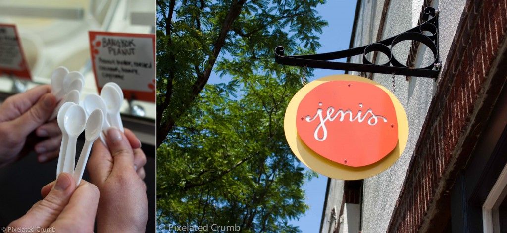 Jeni's Ice Cream Sample Spoons & Sign