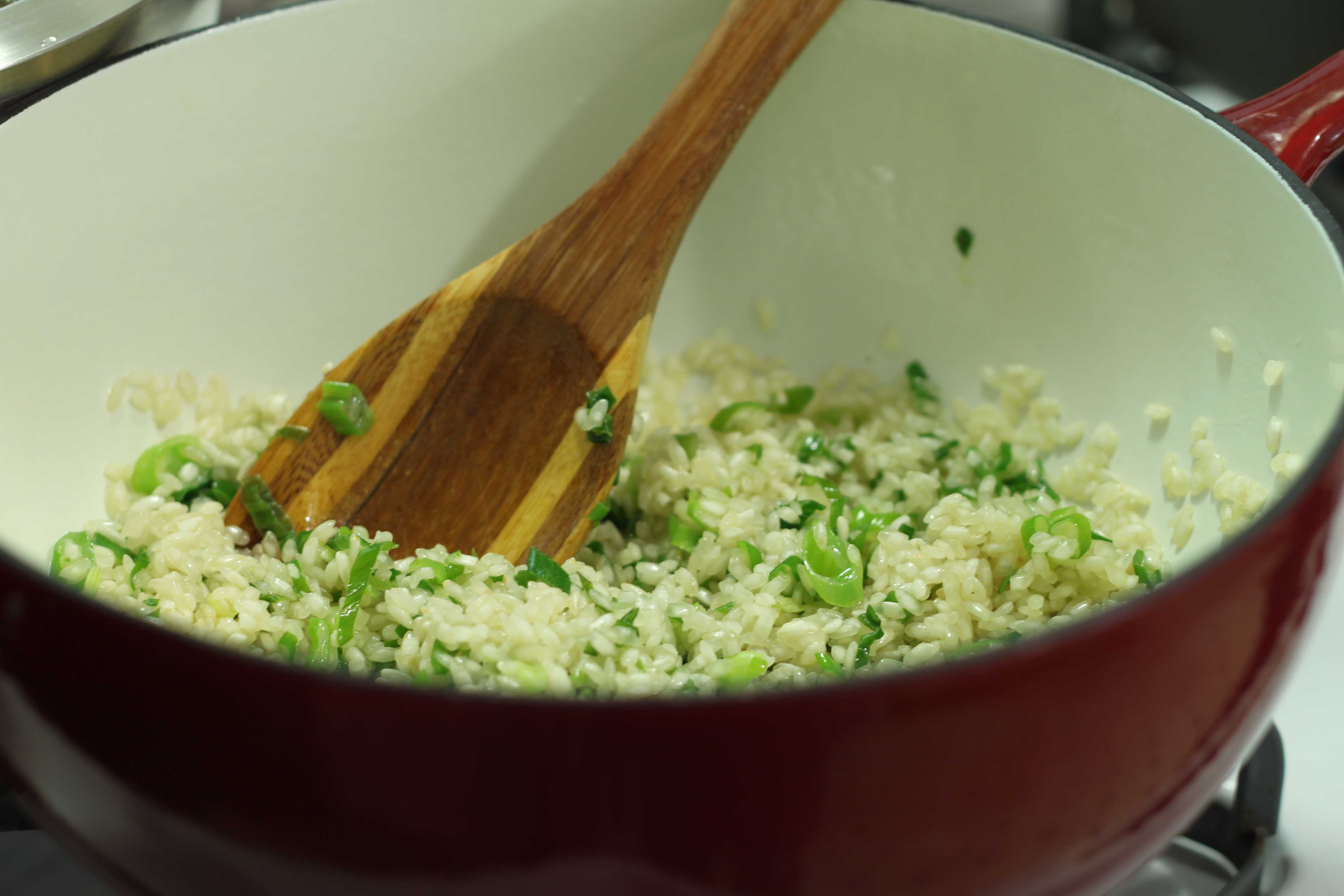 coating arborio rice with butter