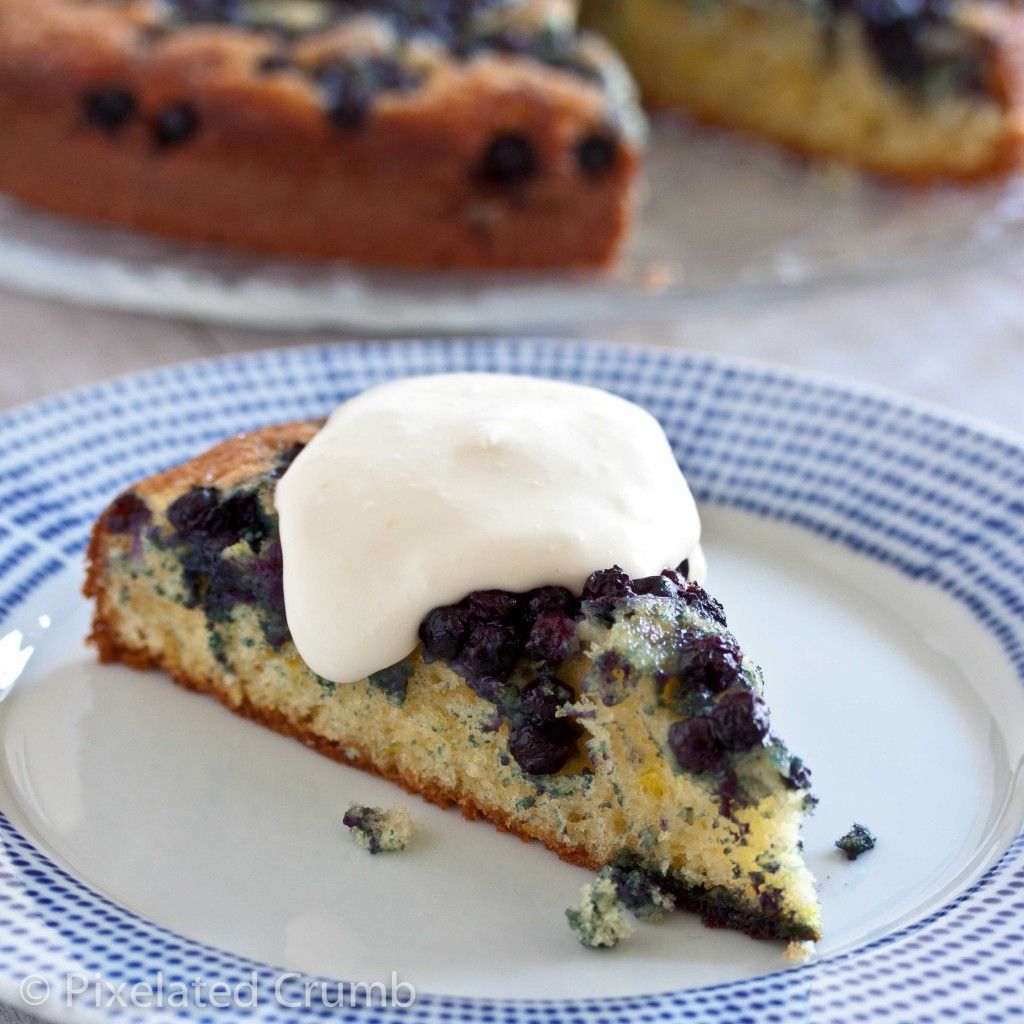 Lemon Blueberry Cake with Lemon Cream
