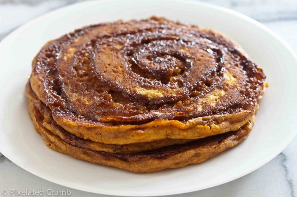 Pumpkin Cinnamon Roll Pancakes - Without Icing