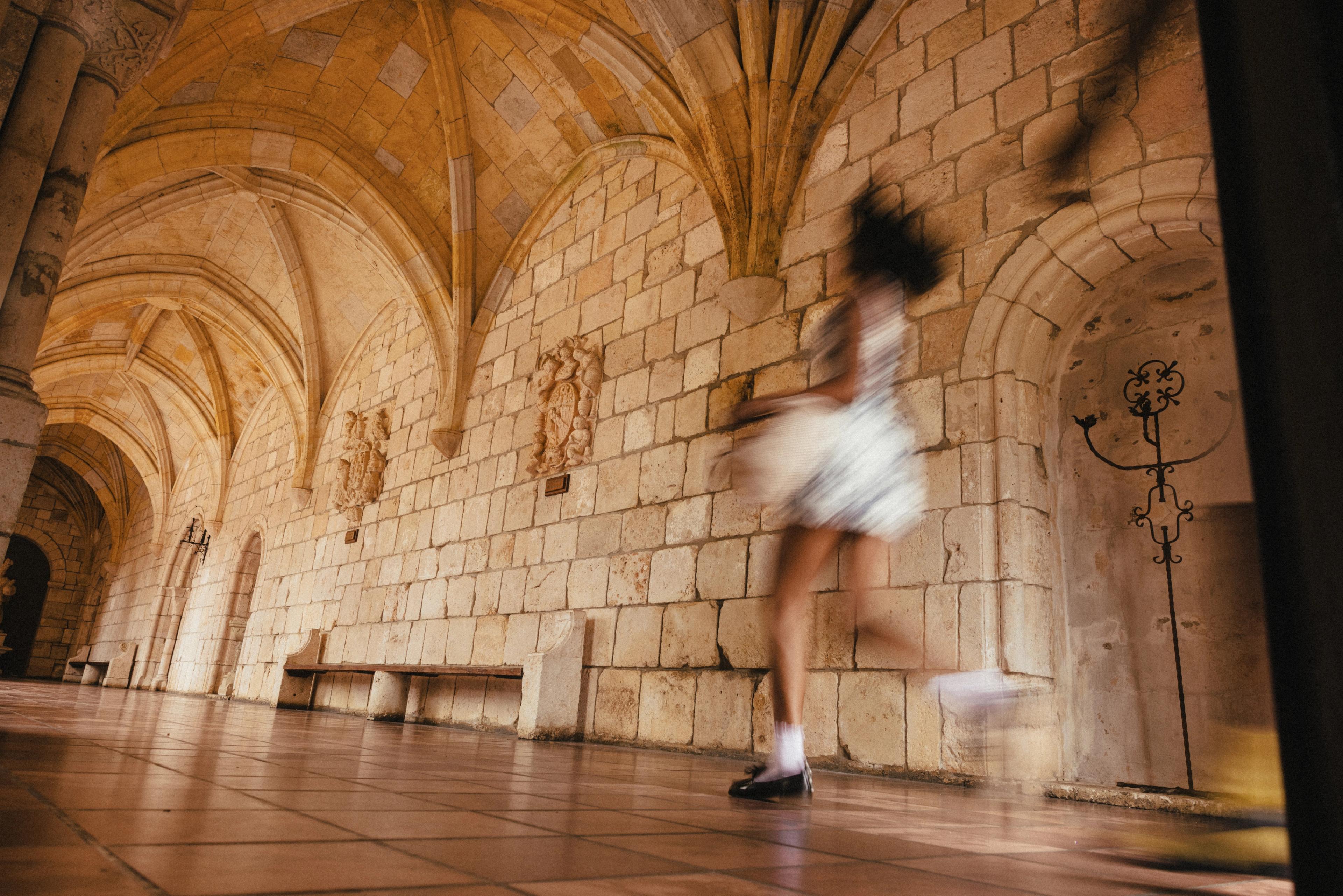 Running through museum