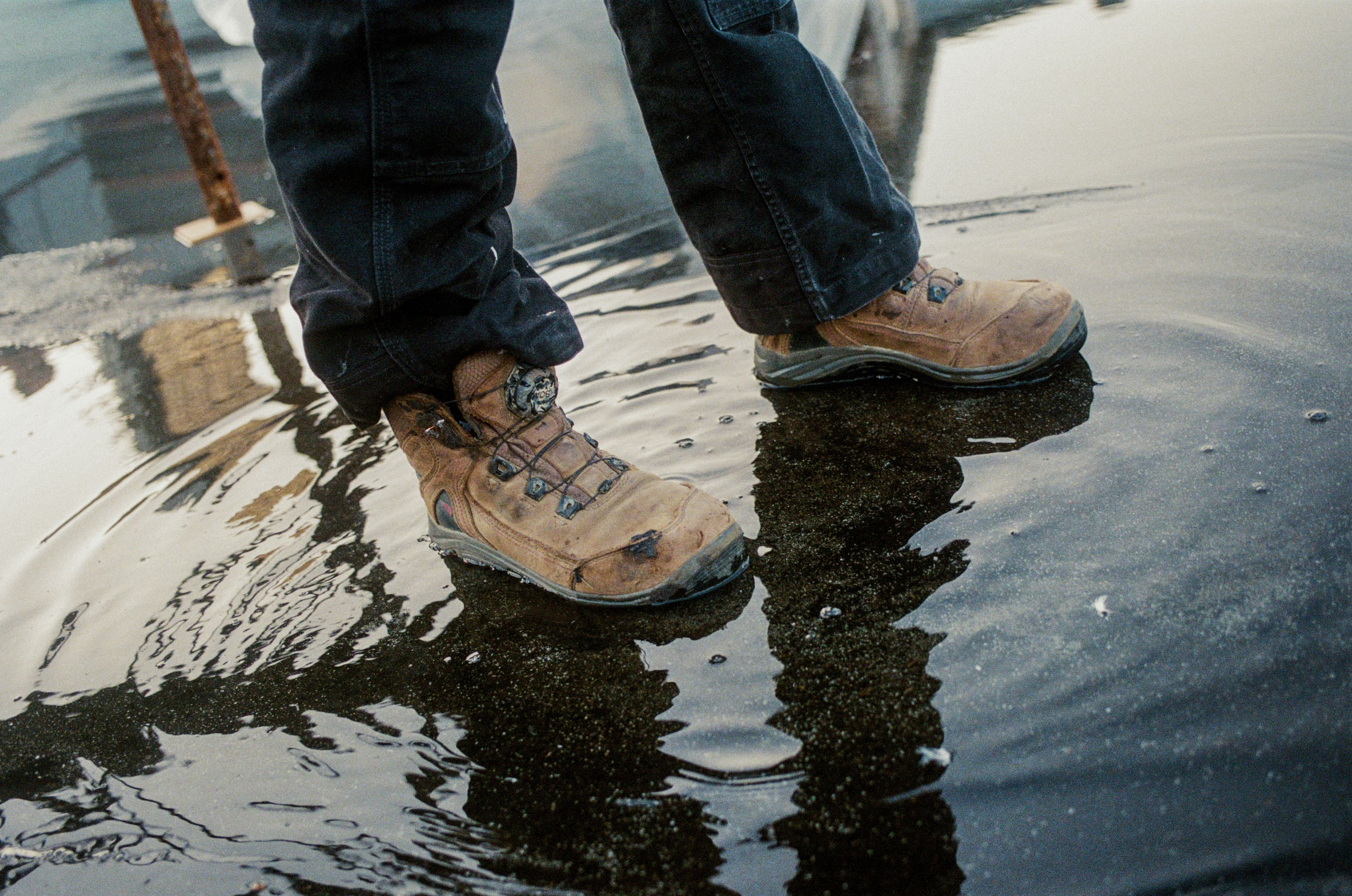 electrician boots puddle