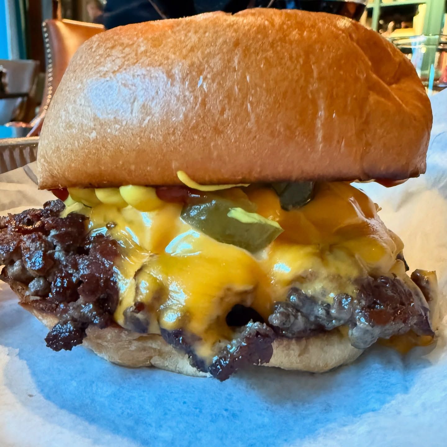 Double smash cheeseburger