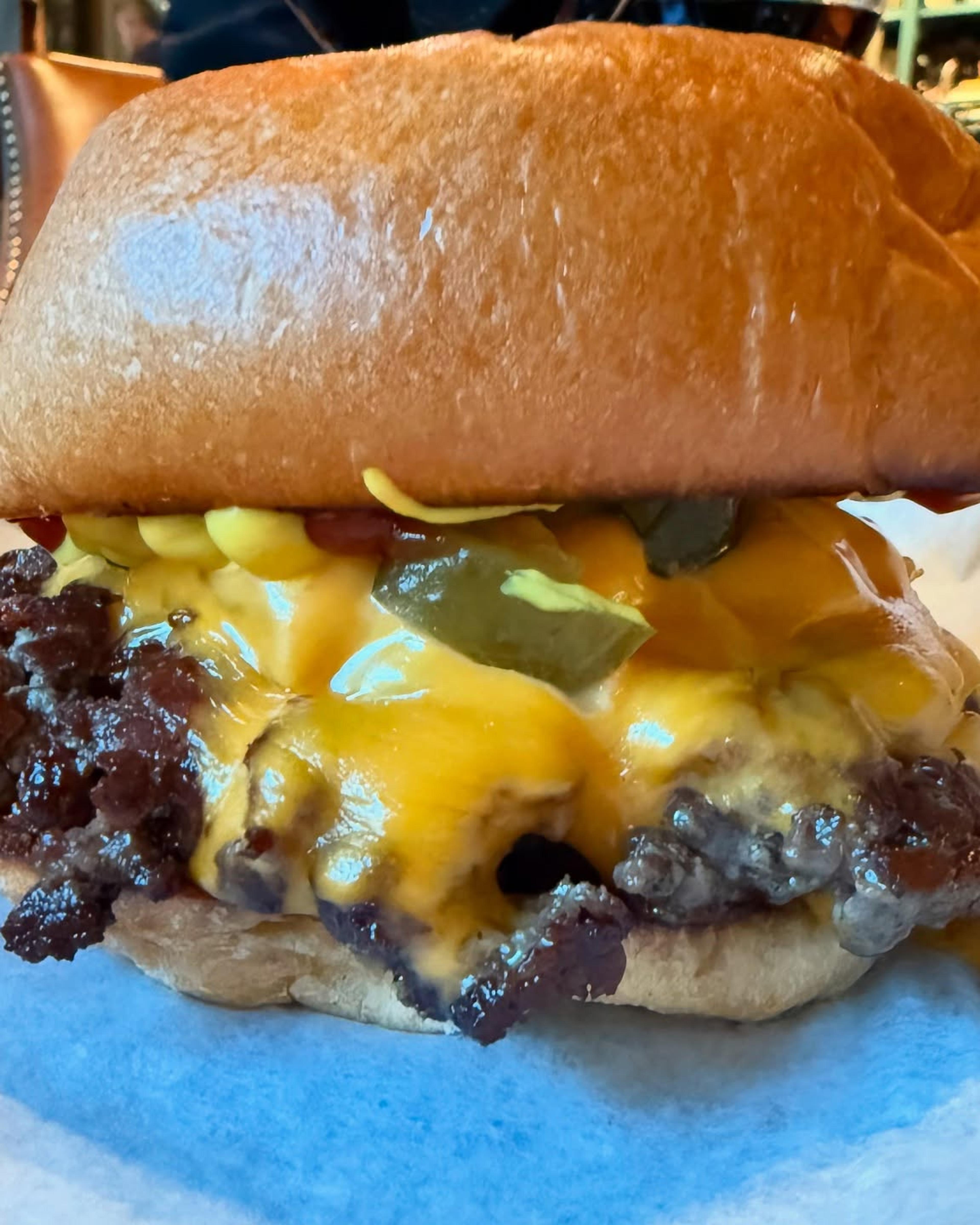 Double smash cheeseburger