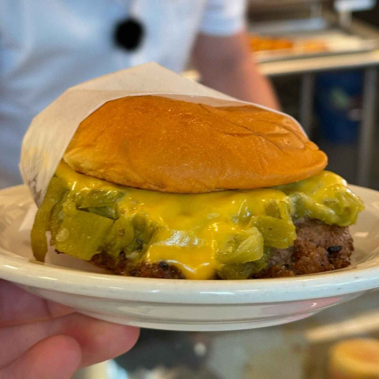 Green Chile Cheeseburger