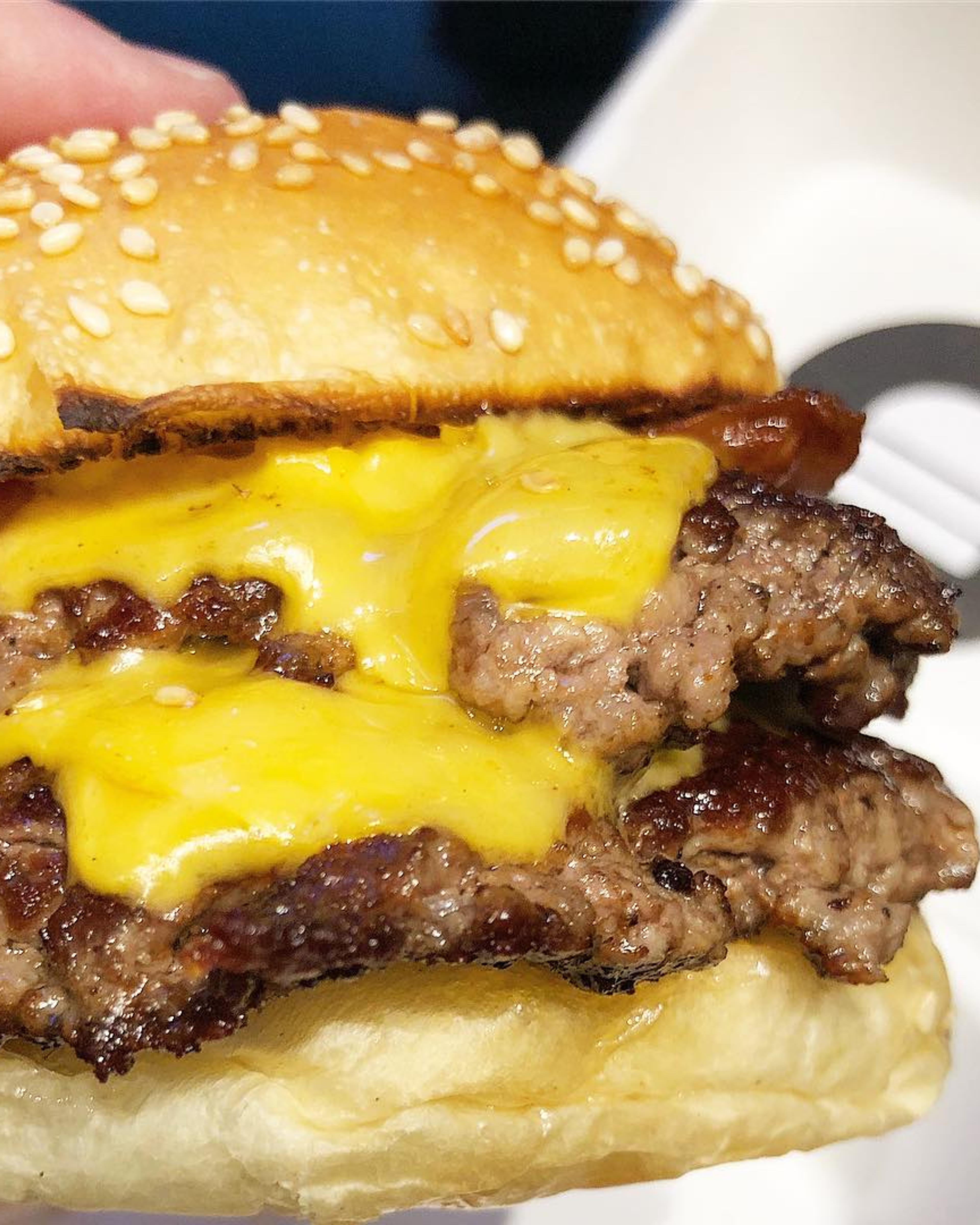Double Cheese and Bacon Burger