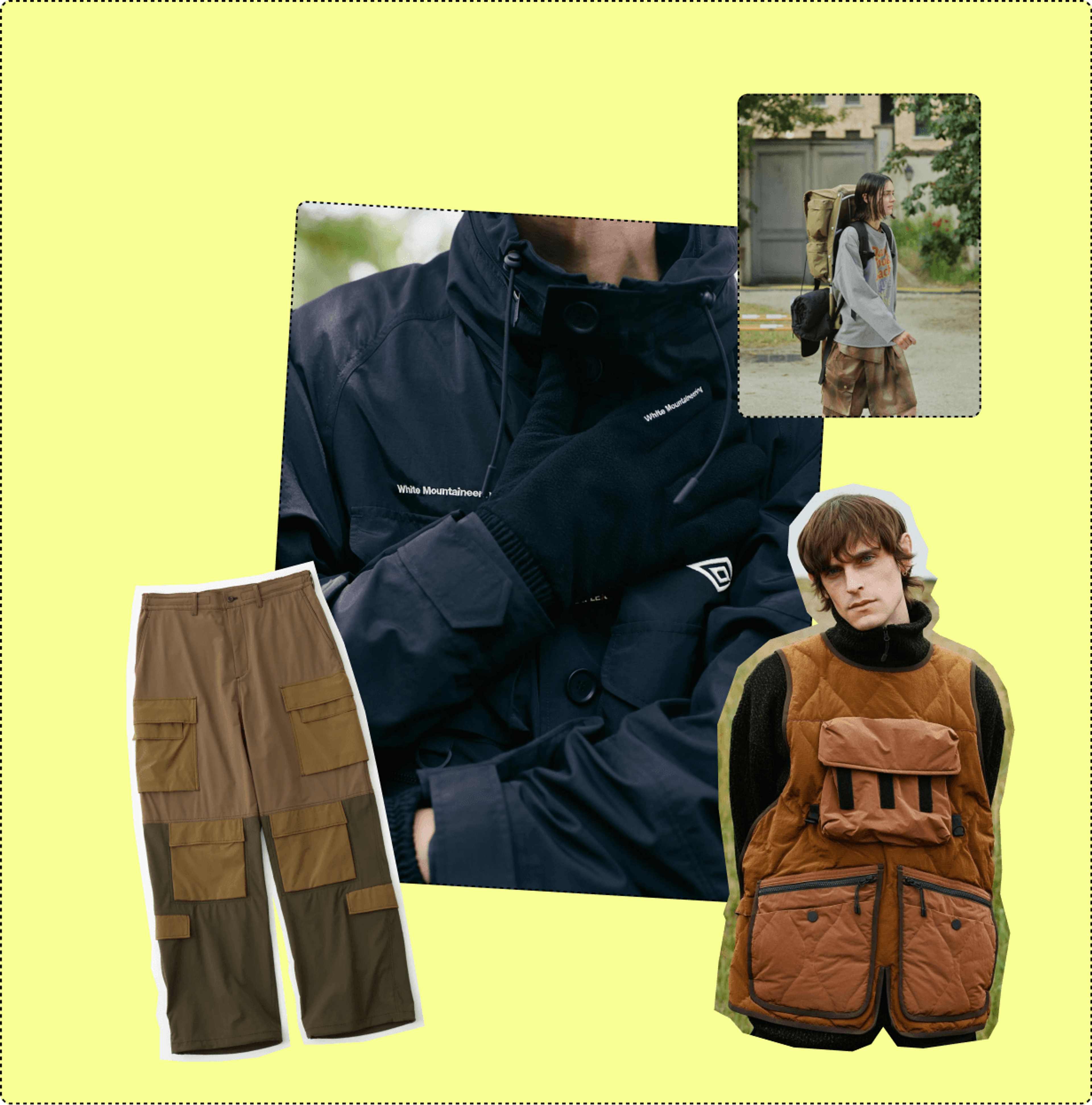 White Mountaineering collage