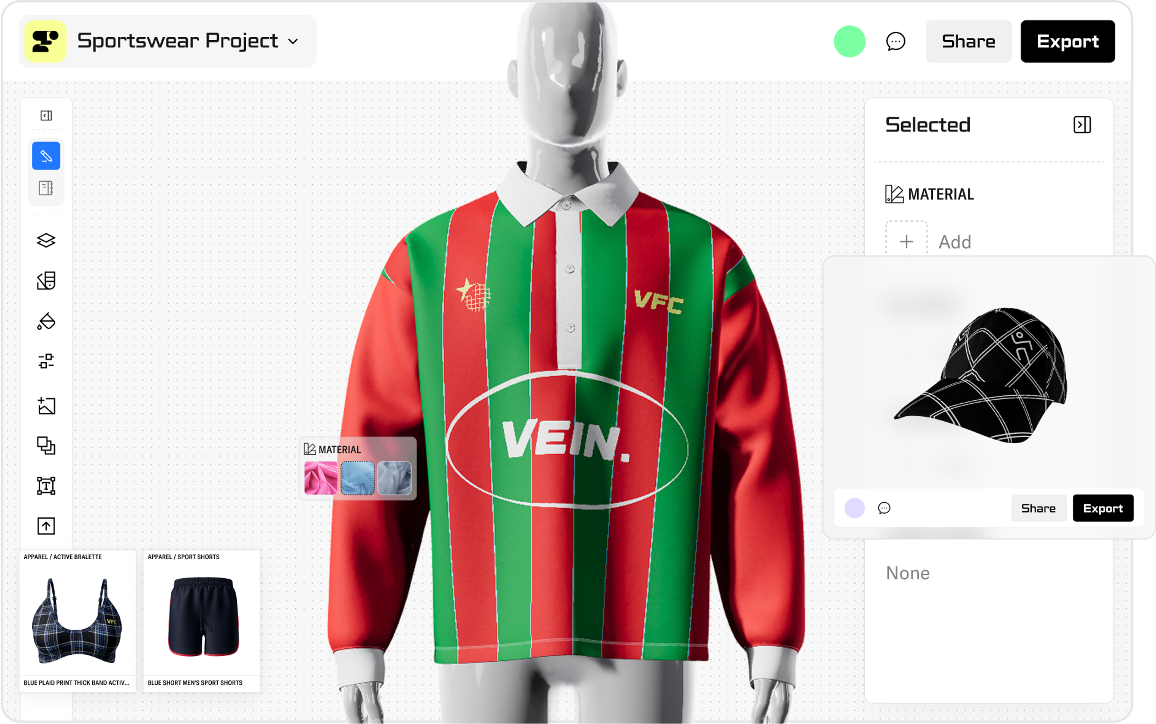 Showing app with a sports jersey