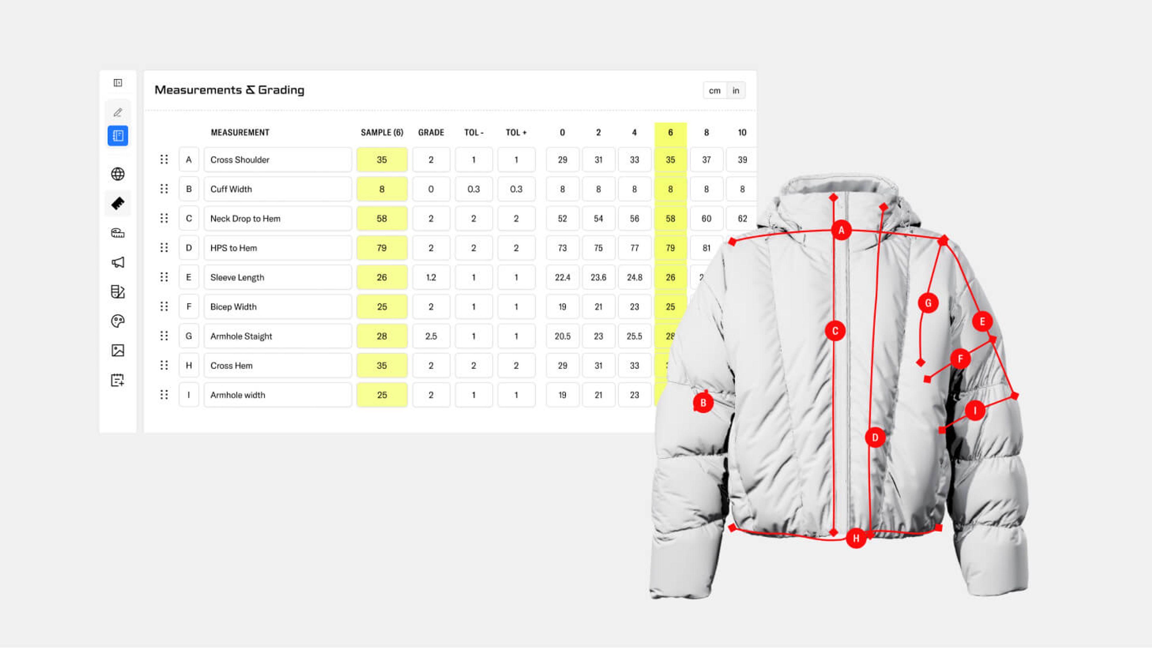 Build your tech pack with your design