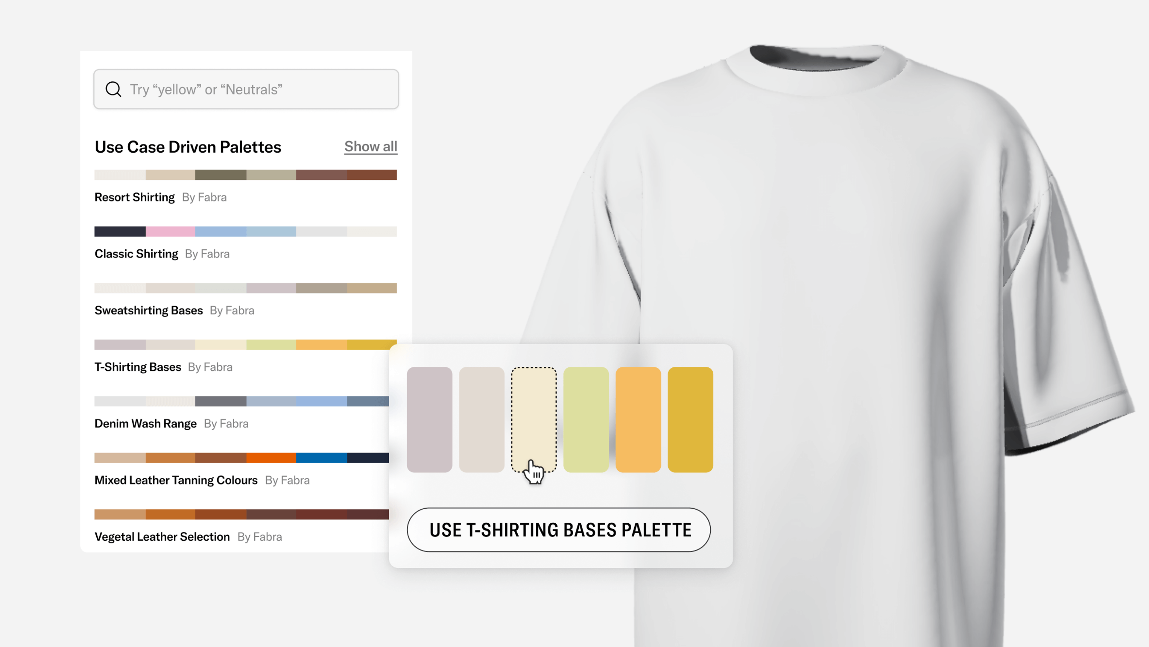 Use case driven palettes
