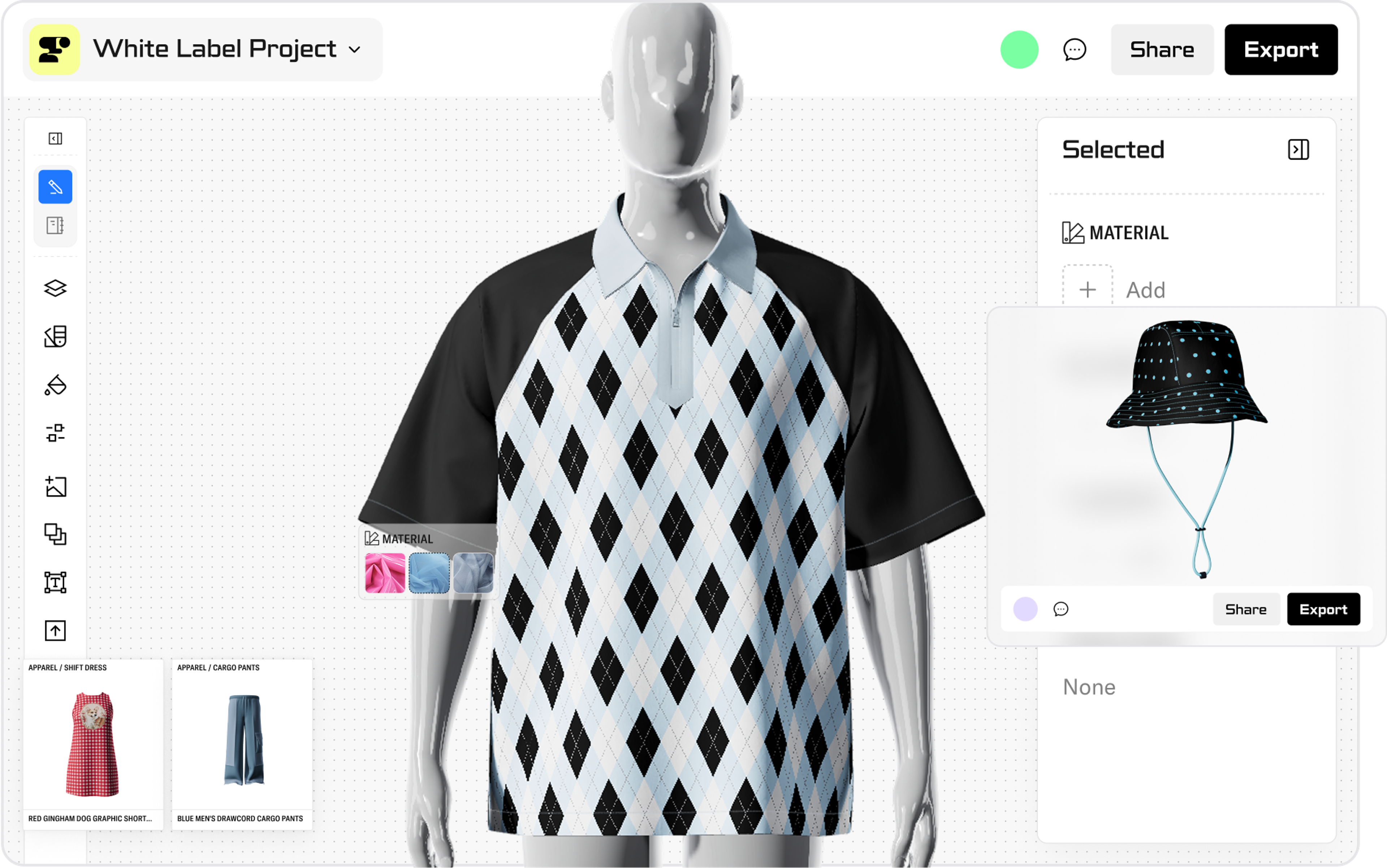 Showing app with a patterned shirt
