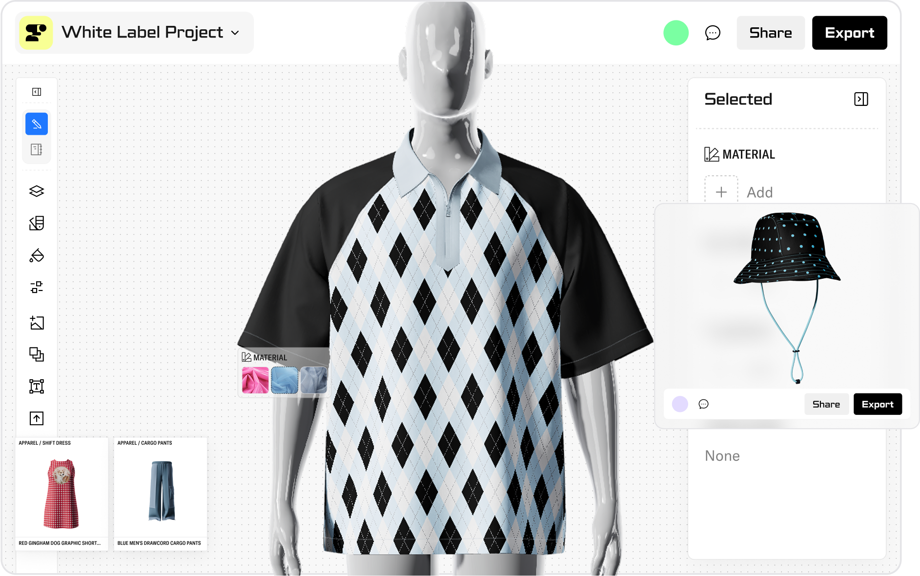 Showing app with a patterned shirt
