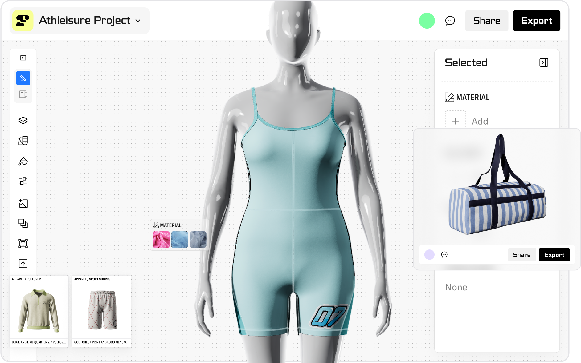 Showing the app with a swimsuit