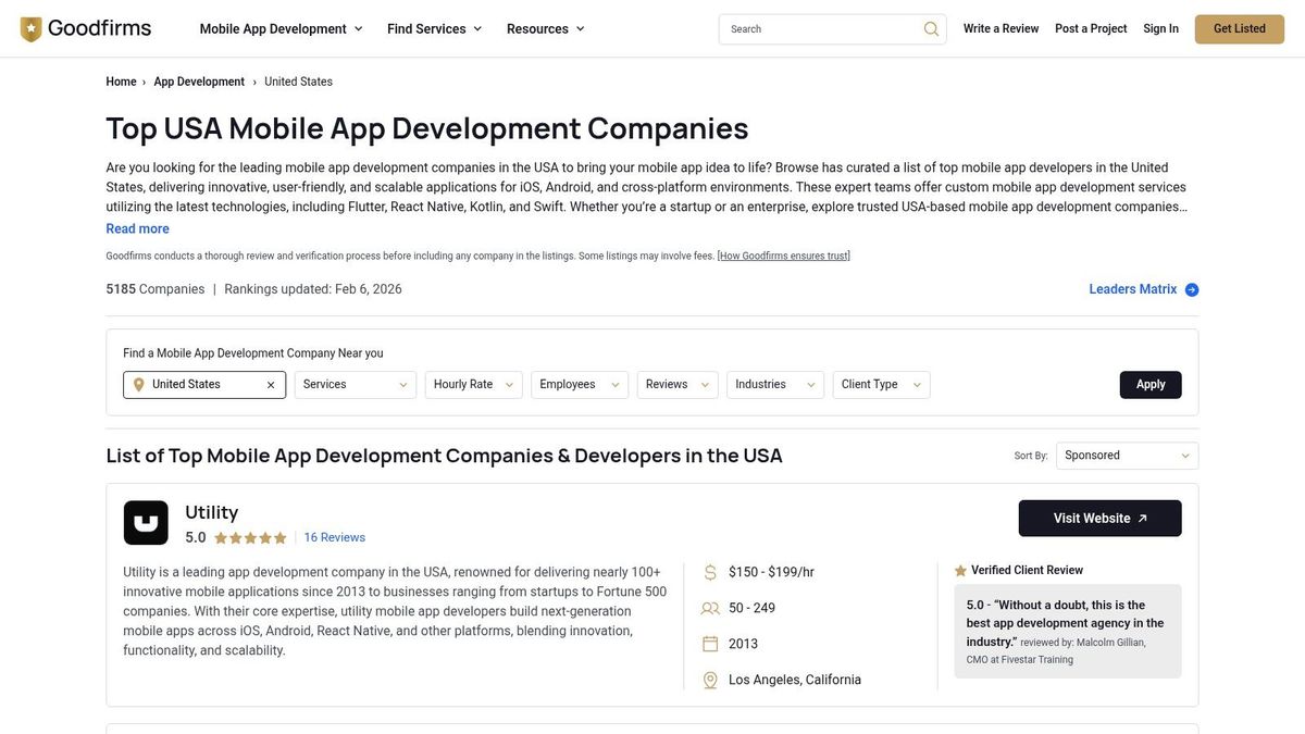 GoodFirms — Top USA Mobile App Development Companies