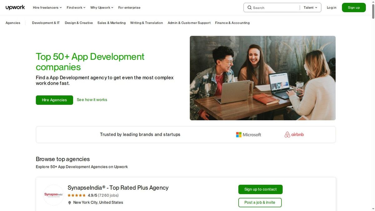 Upwork — App Development Companies (Agencies)
