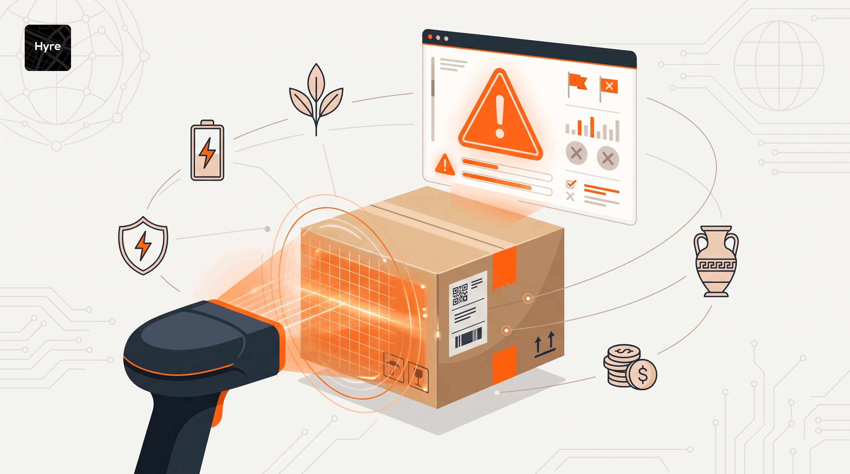 A parcel opened at a customs counter with restricted items set aside