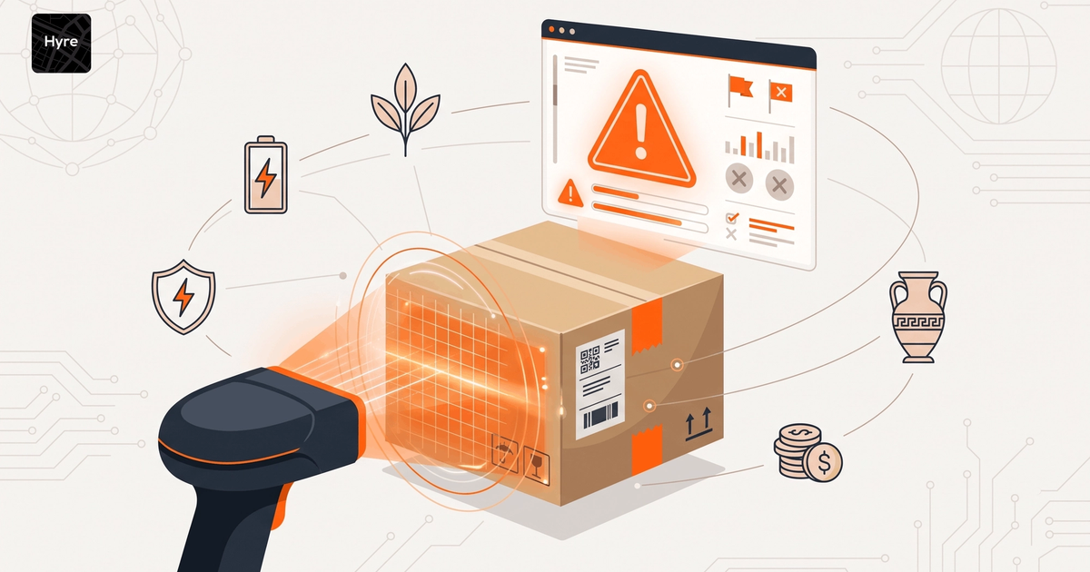 A parcel opened at a customs counter with restricted items set aside