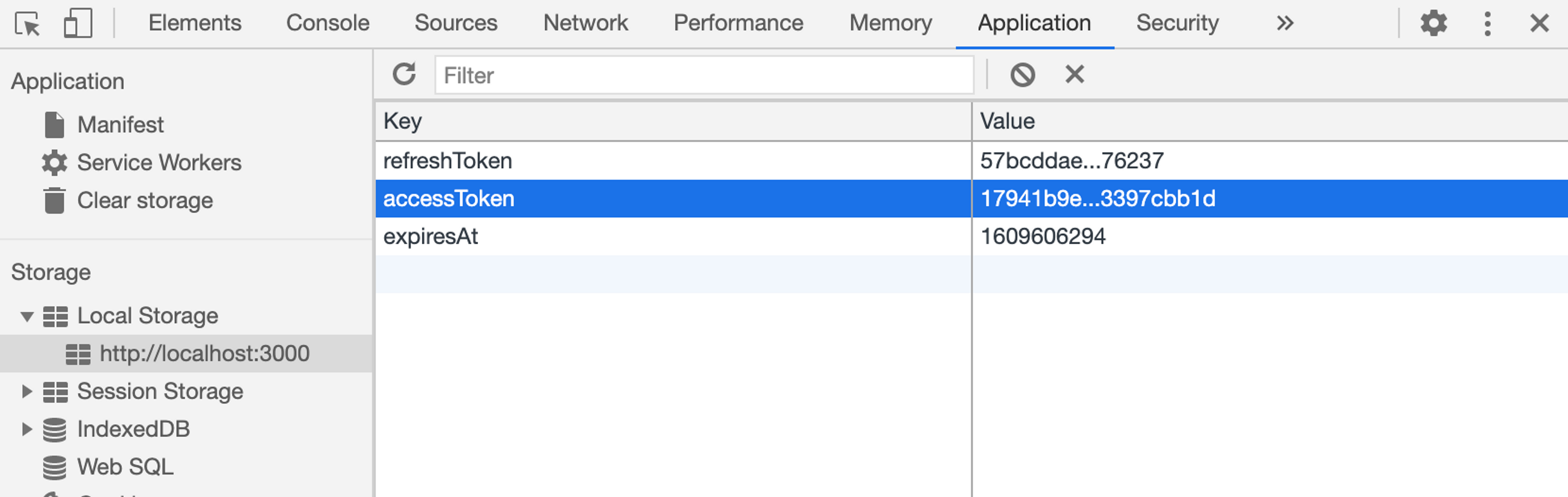 Tokens in localstorage