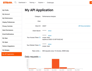 Strava API Page