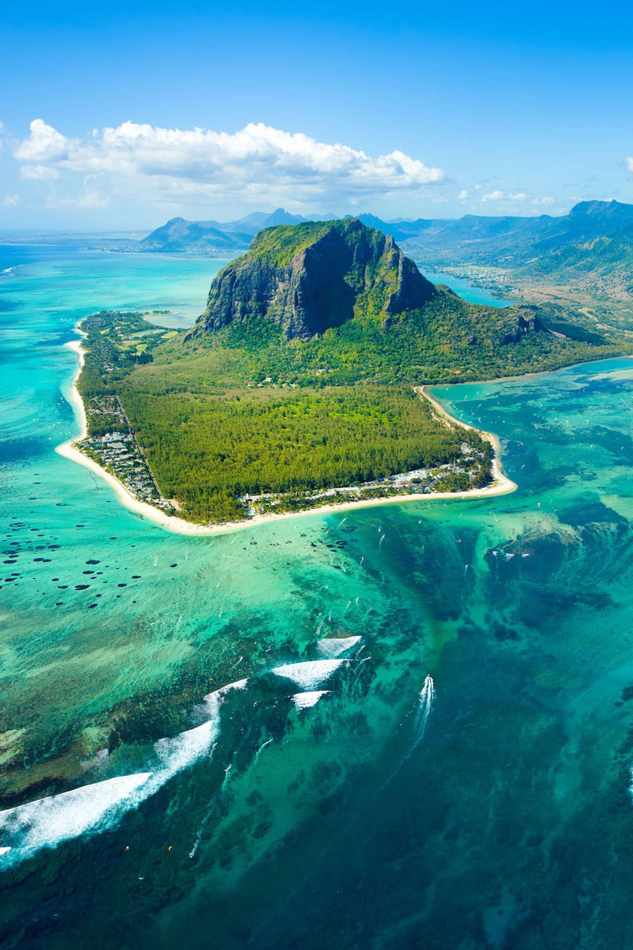 Destination Hero Le Morne Brabant Lagoon Background Indian Ocean Islands