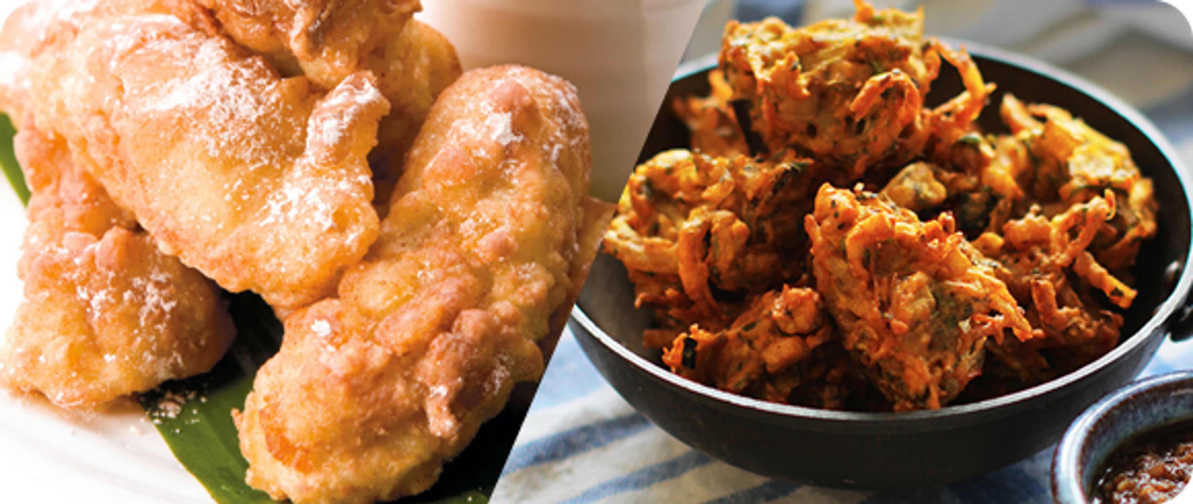 Evening Tea & Snacks on the houseboat: Tea or Coffee, Banana Fritters or Onion Pakoda