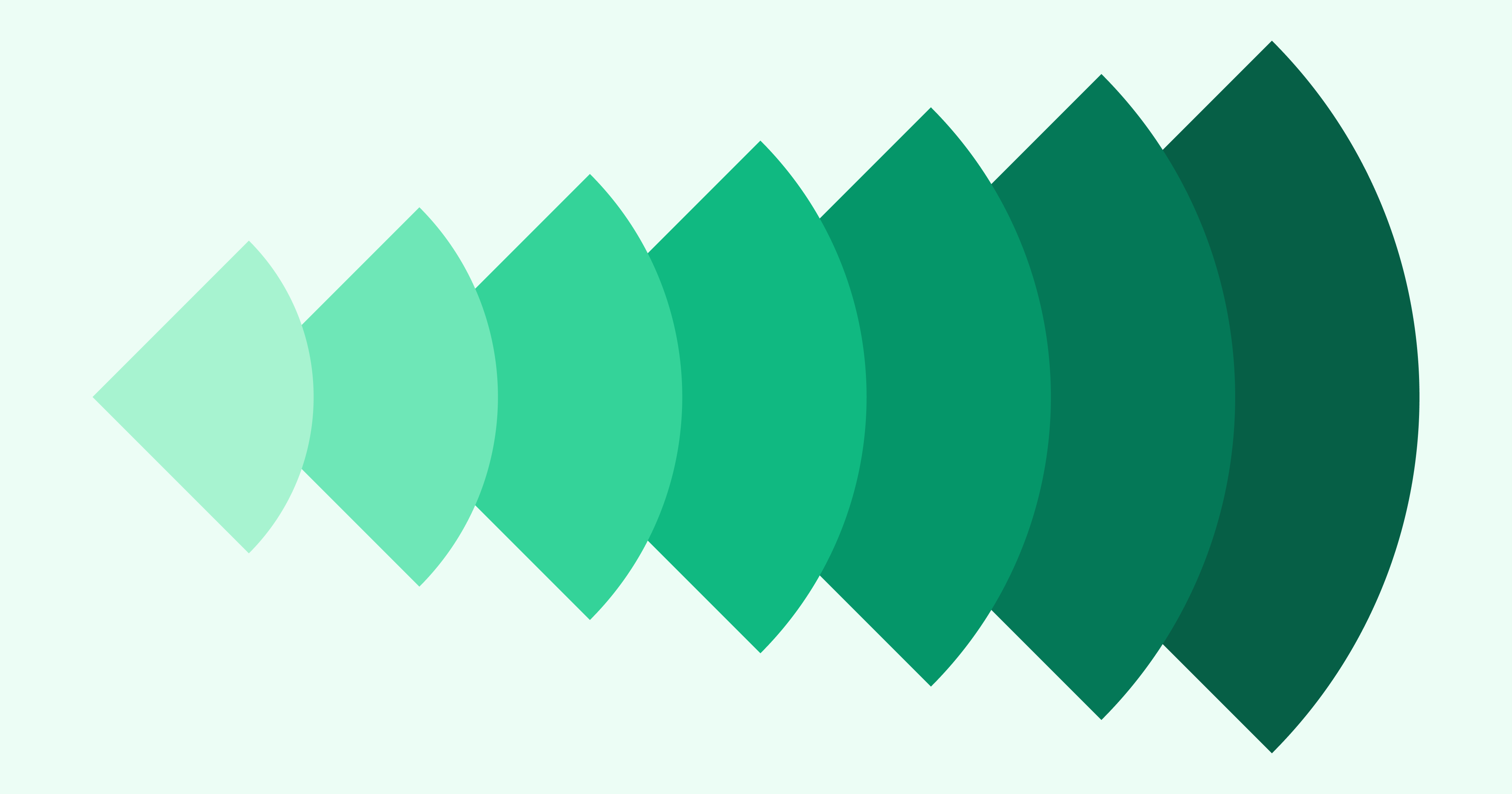 diseño abstracto con cuartos de círculo verdes