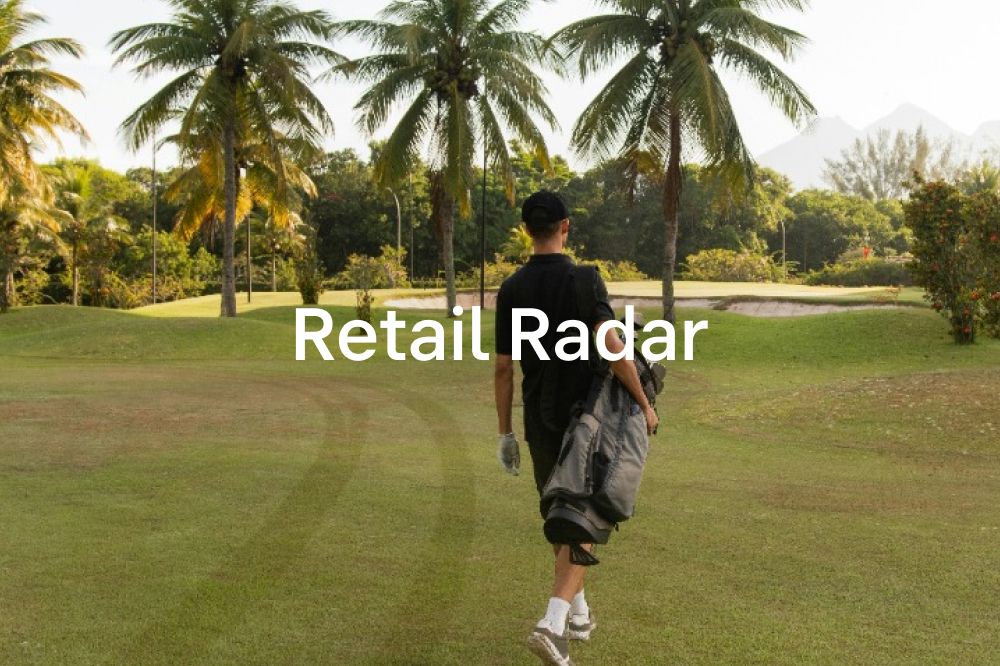 Golfista en un campo de golf con el título «Radar del retail»