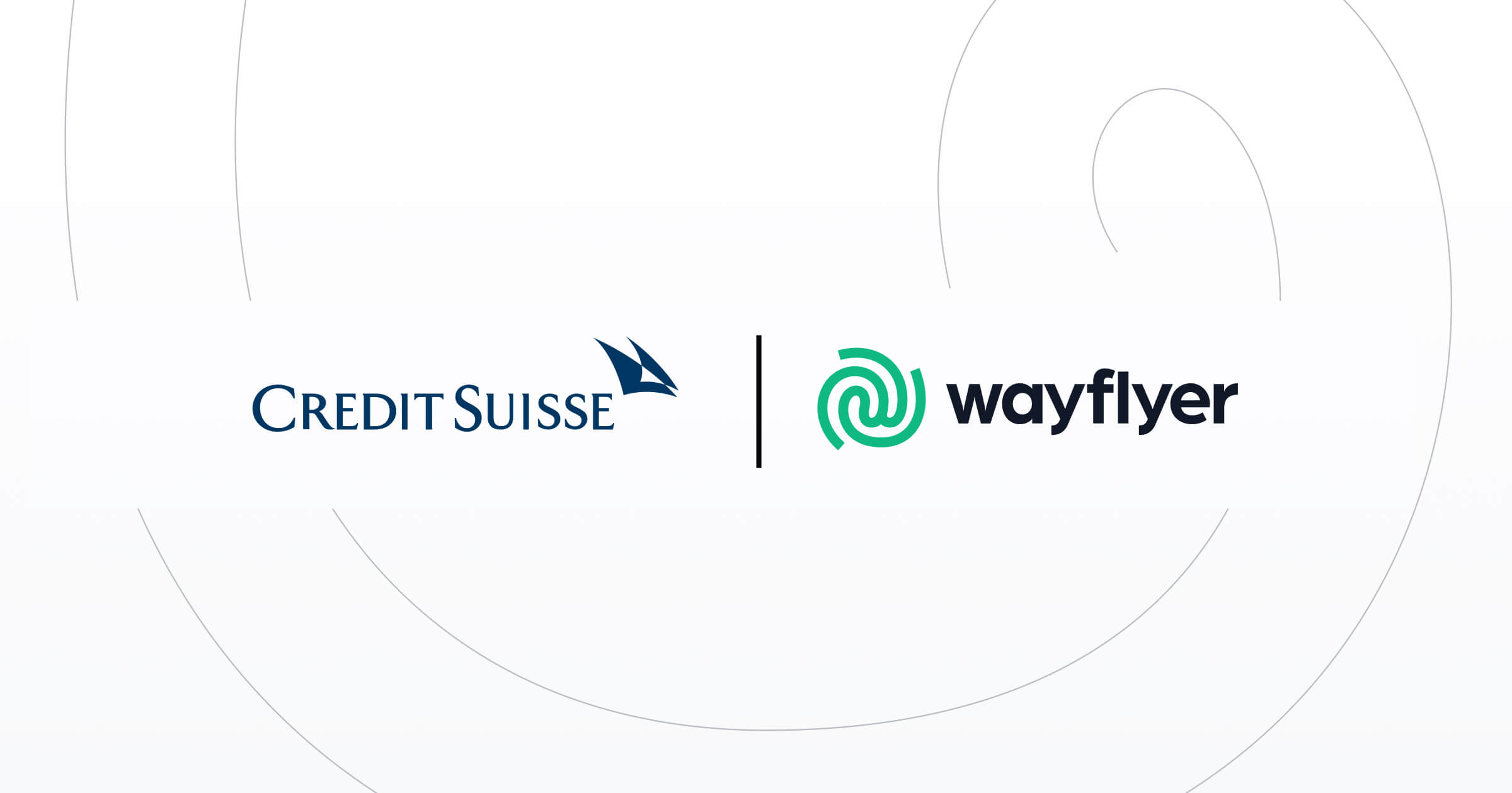 Credit Suisse and Wayflyer logos separated by a bar