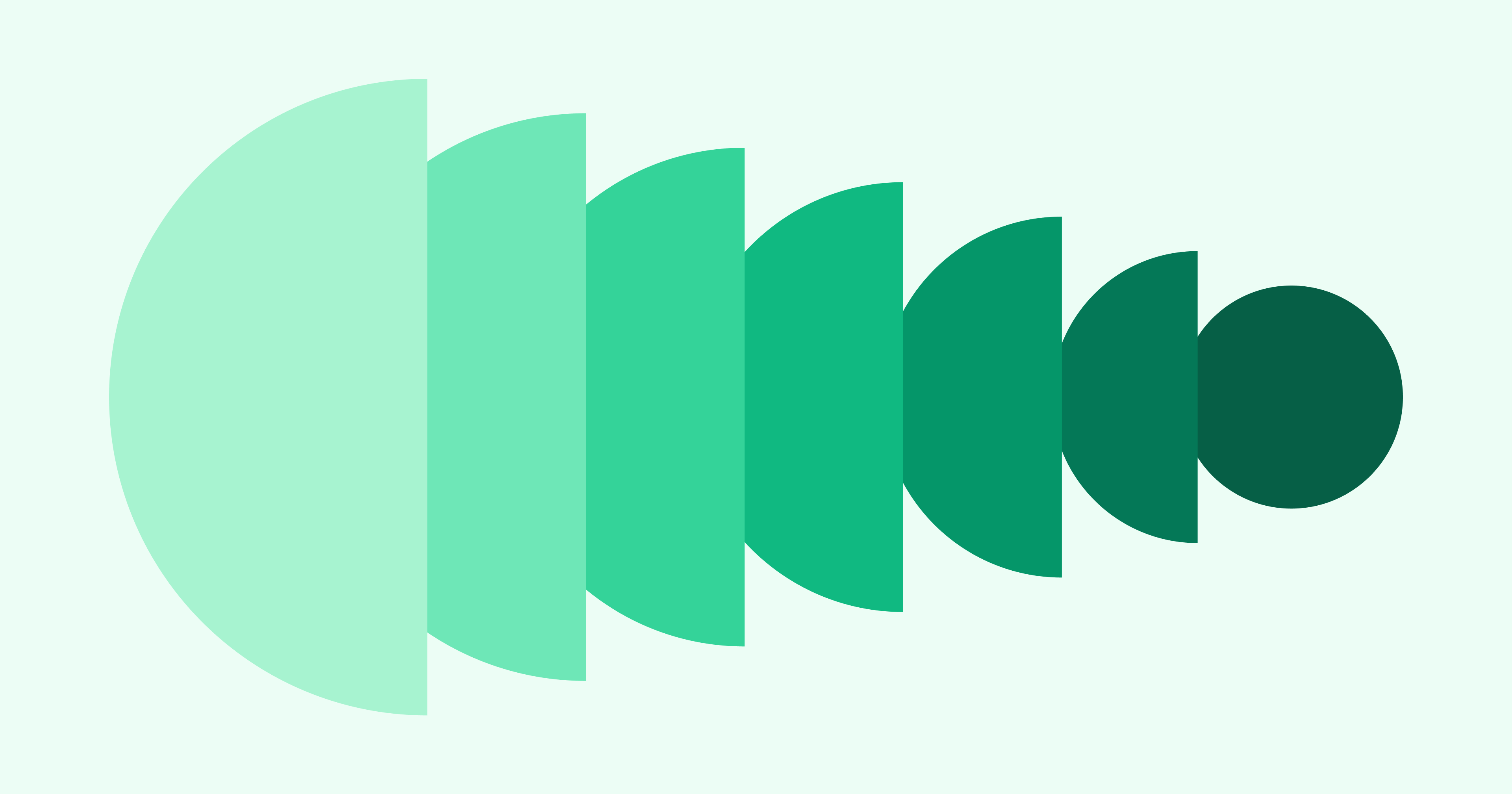 Abstract design of green half circles