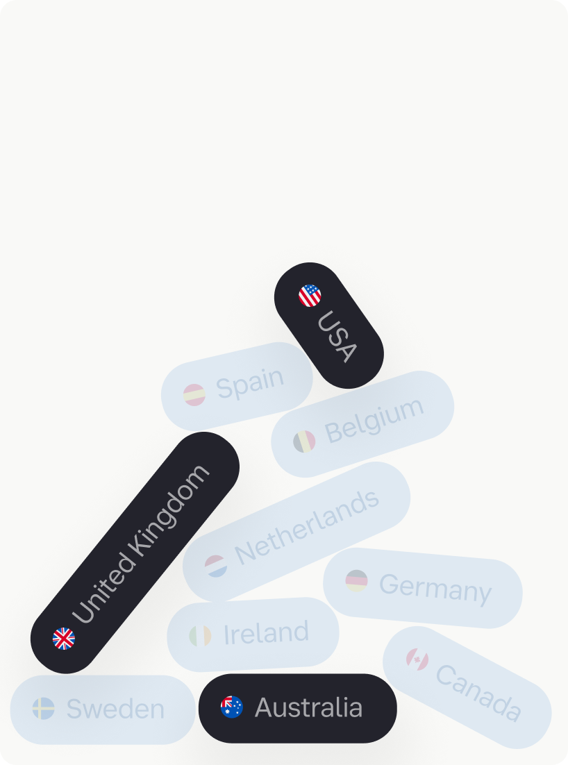 Business must be incorporated in the AU, US, or UK