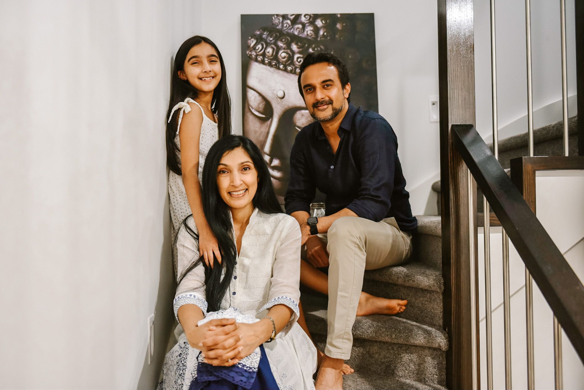 Bhumi family on the staircase