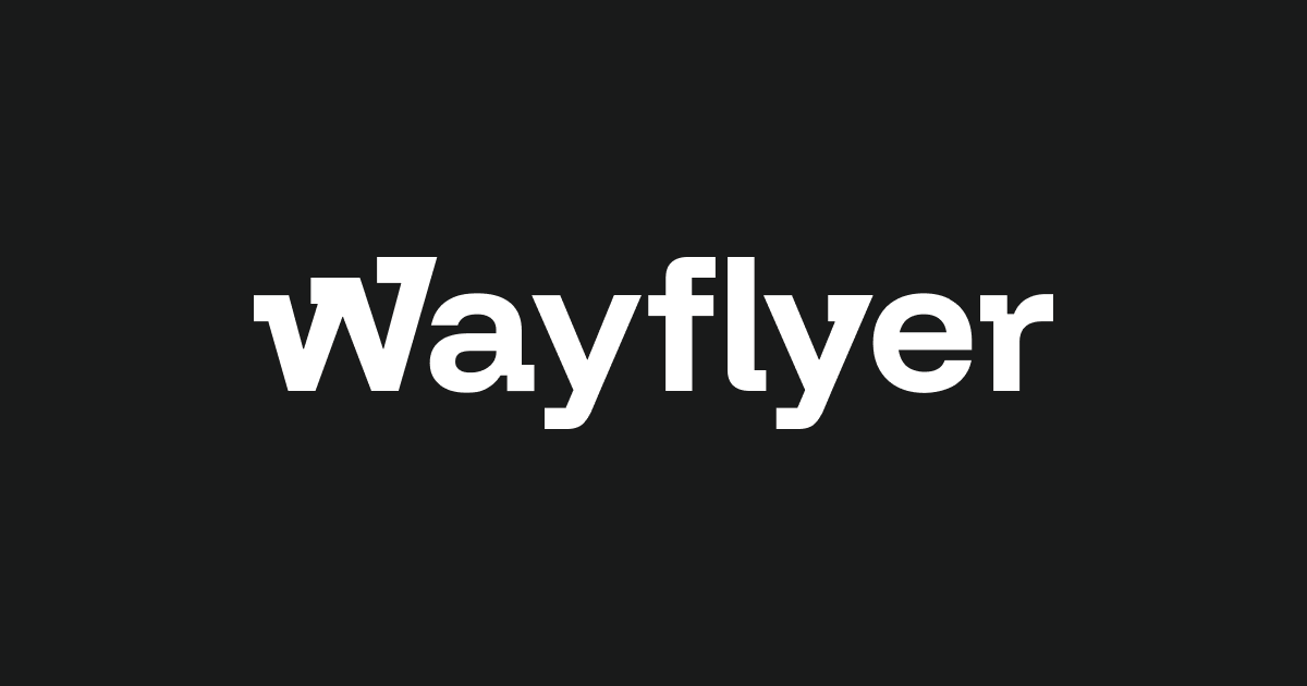 White Wayflyer logo on a black background