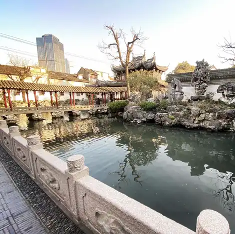 A pond in a traditional Chinese garden