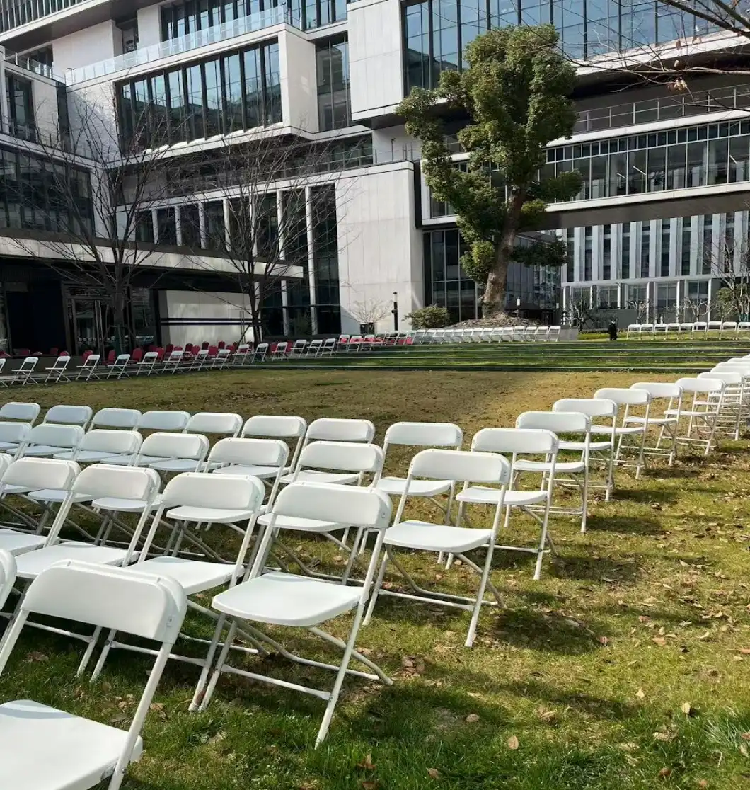 chairs in the quad.