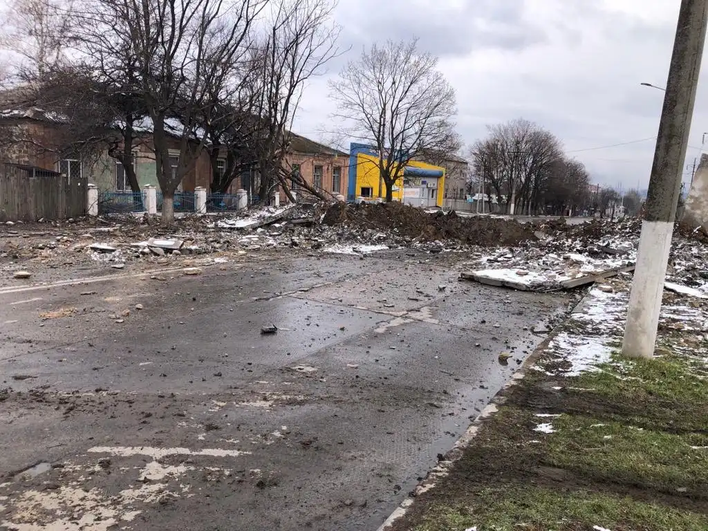 Destroyed road