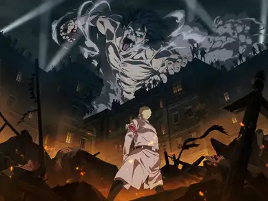 A frame from Attack on Titan