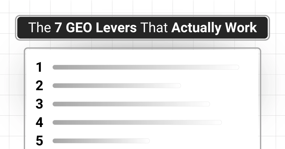 How to Improve Your AI Visibility: The 7 GEO Levers That Actually Work