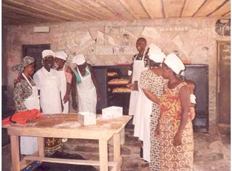 Learning bakery skills for income