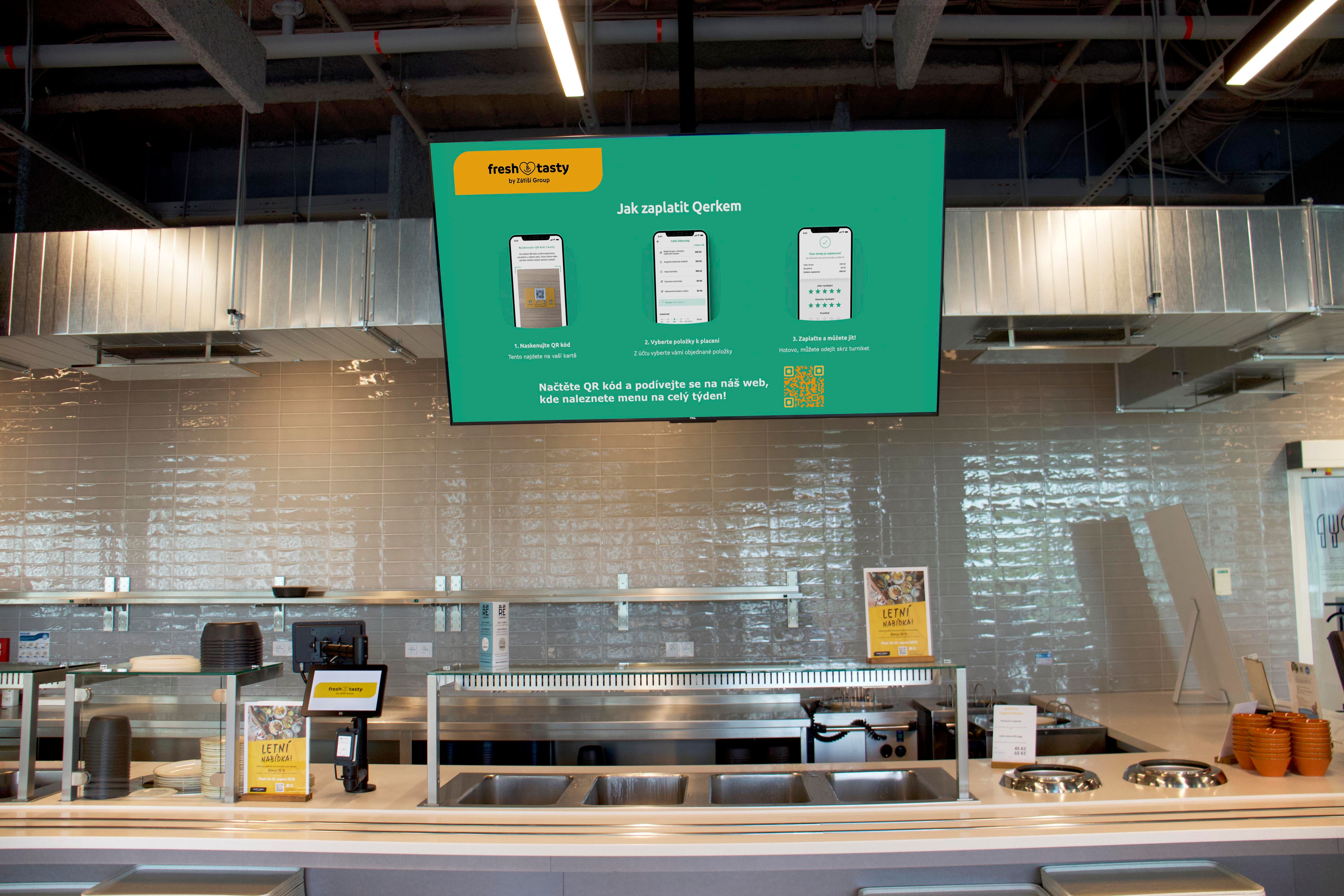 Example of digital signage in a quick-serve restaurant