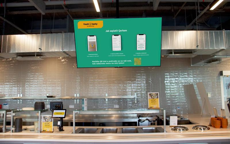 Example of digital signage in a quick-serve restaurant