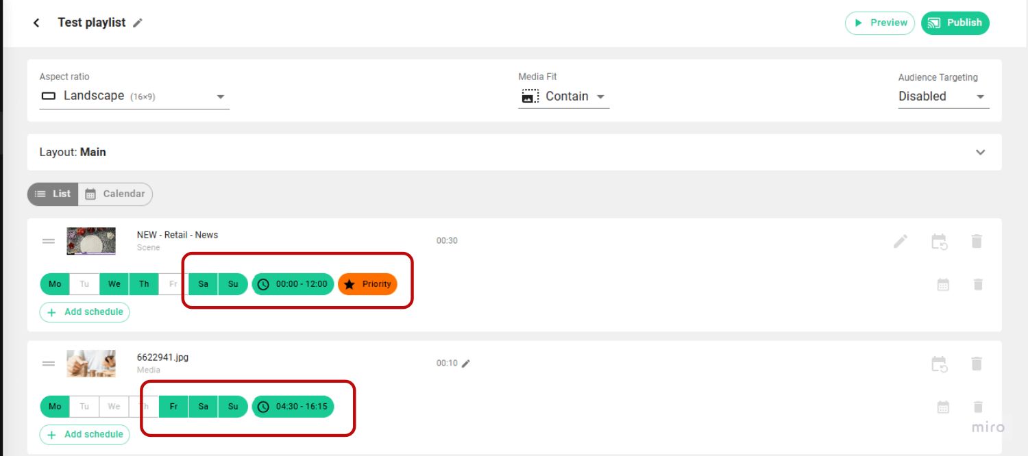 Schedule the content in digital signage playlists like a pro